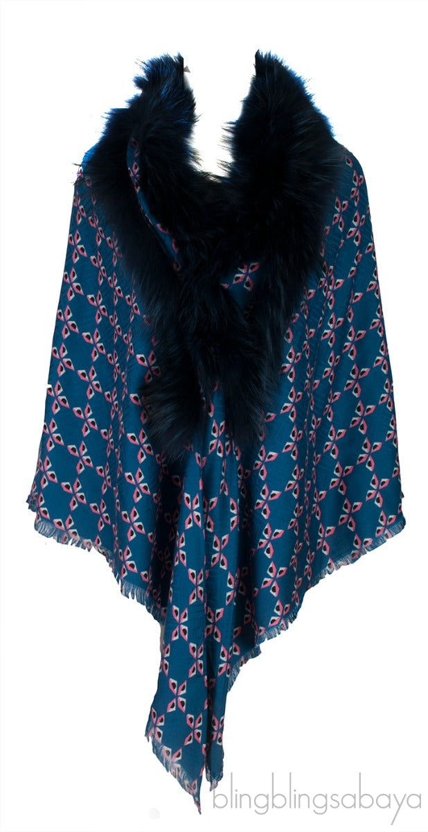 Bug Printed Murmansky Fur Shawl