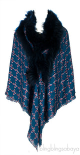 Bug Printed Murmansky Fur Shawl