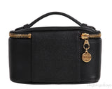 Chanel Vintage CC Black Caviar Mini Makeup Bag