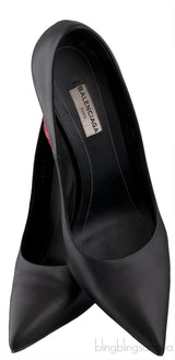 Black Pointed Toe Braided Heels