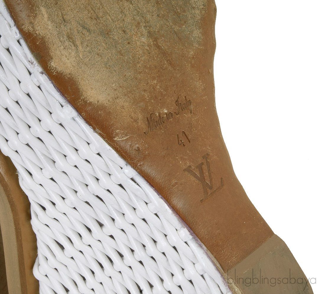 Bi-color Leather Wedge