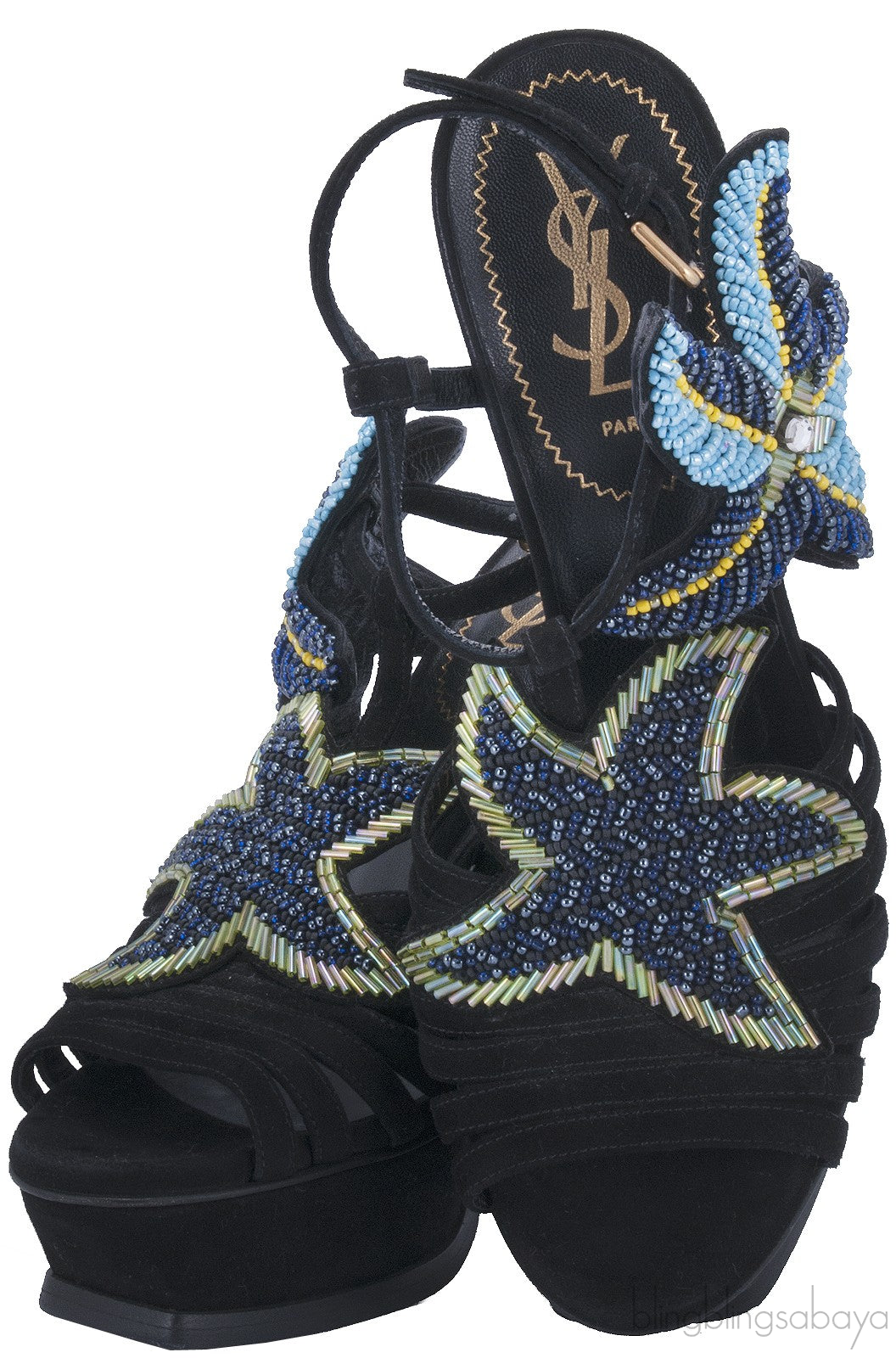 Star Fish Suede Black High Heels