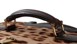 Leopard Pony Hair Large Luggage Trolley
