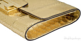 Gia Gold Python Clutch