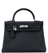Kelly 32 Black Togo Retourne