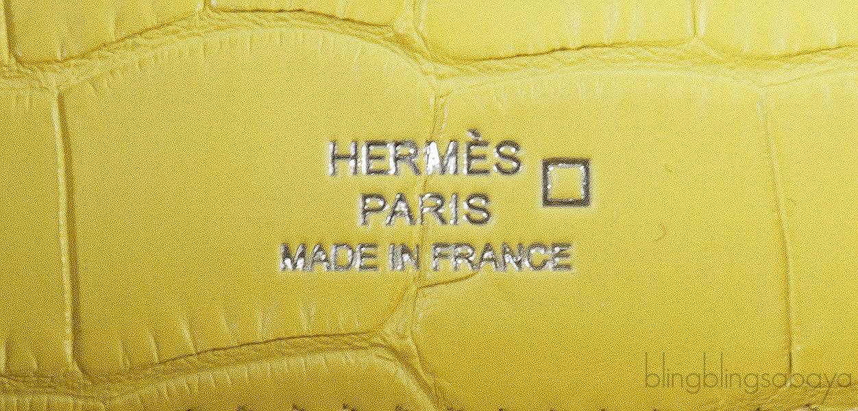 HERMES Kelly Pochette Matte Lime Alligator PHW