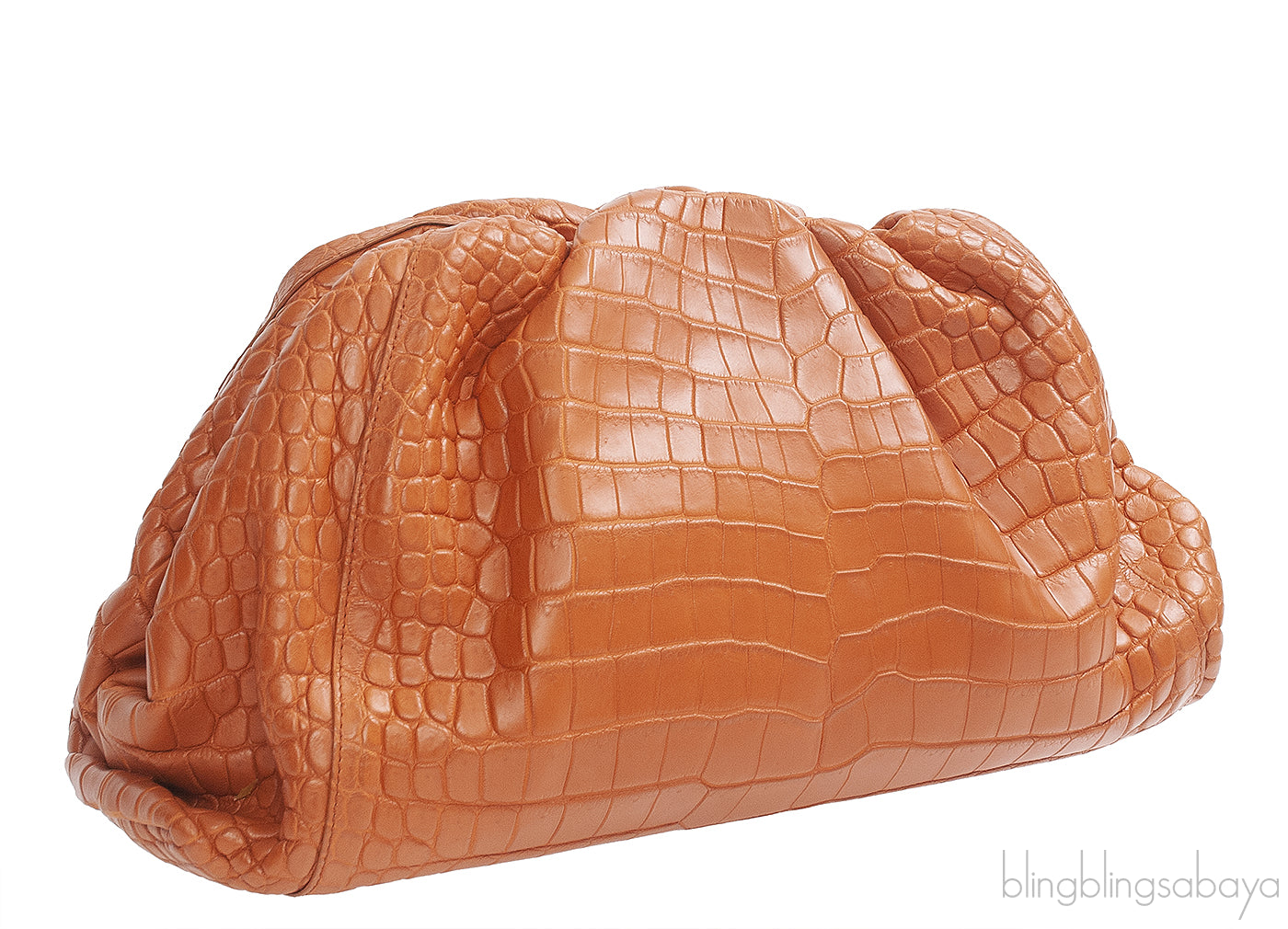Bottega Veneta The Pouch Camel Croc Clutch