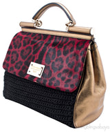 Miss Sicily Satchel Red Leopard