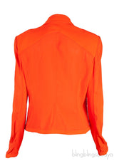 Orange Padded Shoulder Blazer