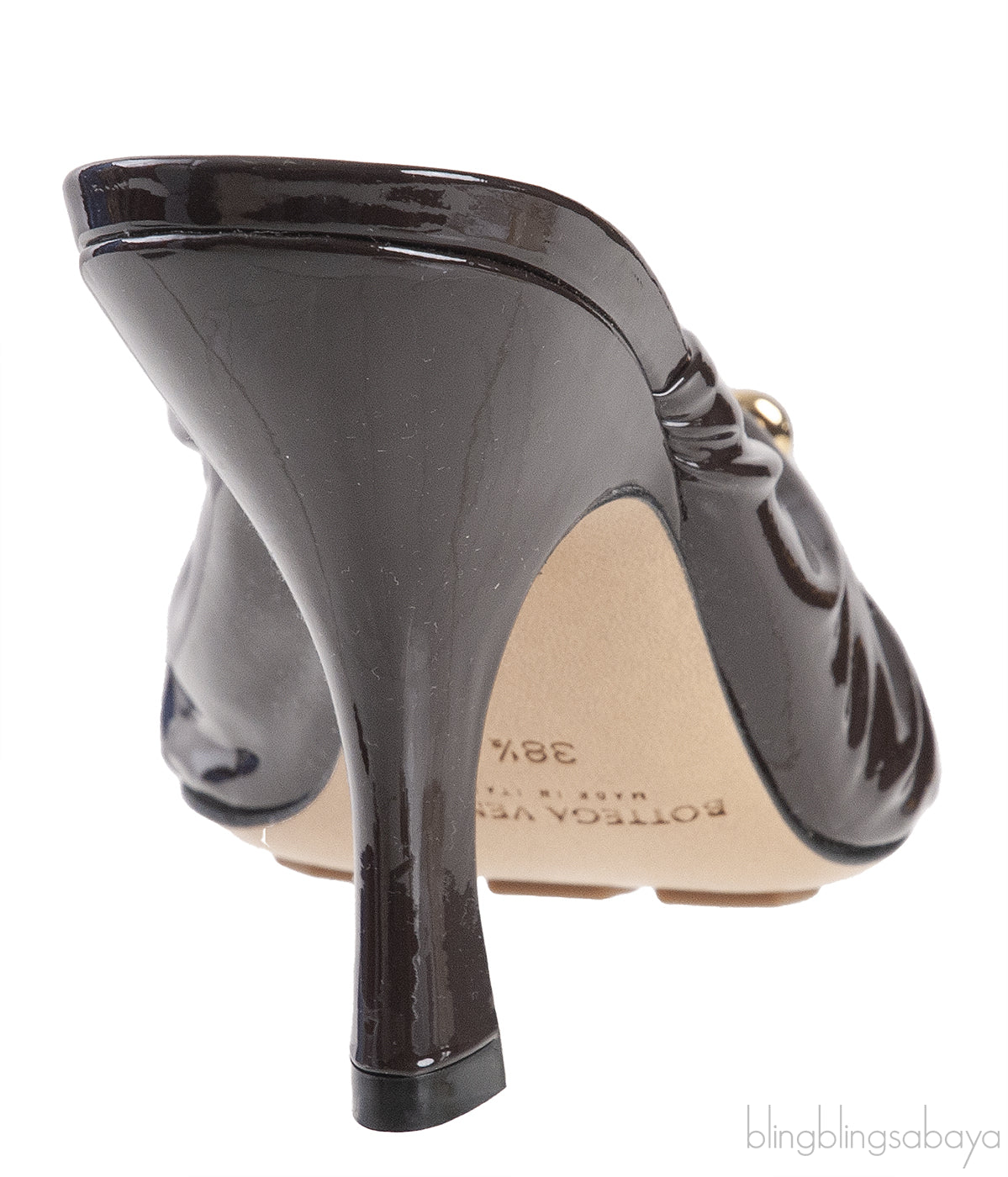 Bottega Veneta Fondant Patent Leather Bunny Mules 38.5