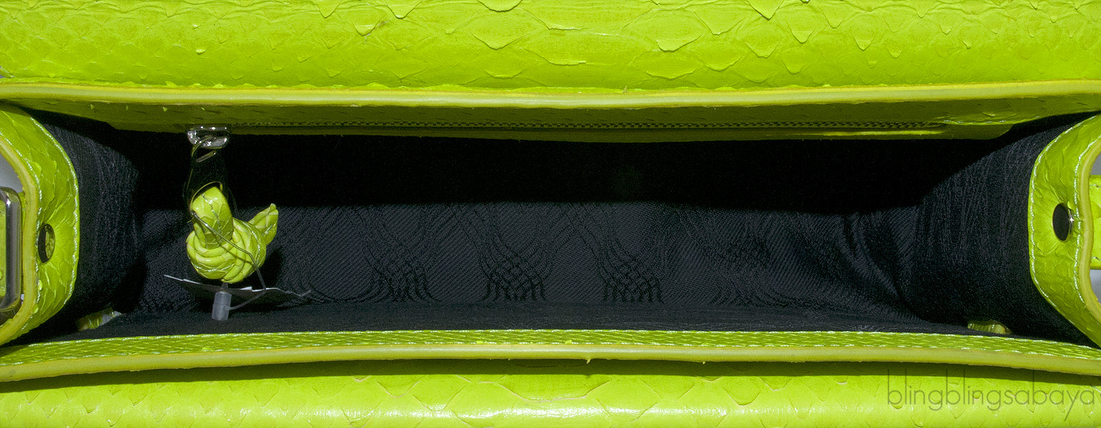 Neon Green Python PS11 Shoulder Bag