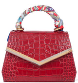 Leia Red Croc Print Mini Bag