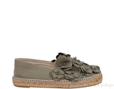 Army Green Camellia Canvas Espadrille