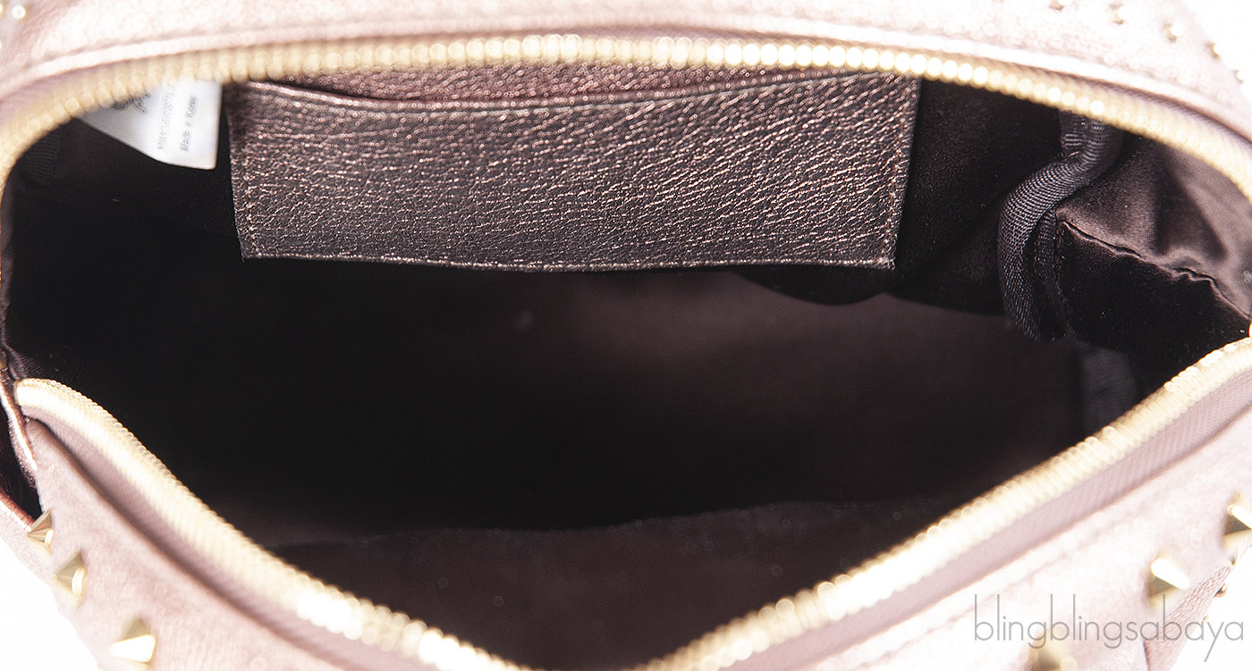 Metallic Leather Studded Mini Backpack
