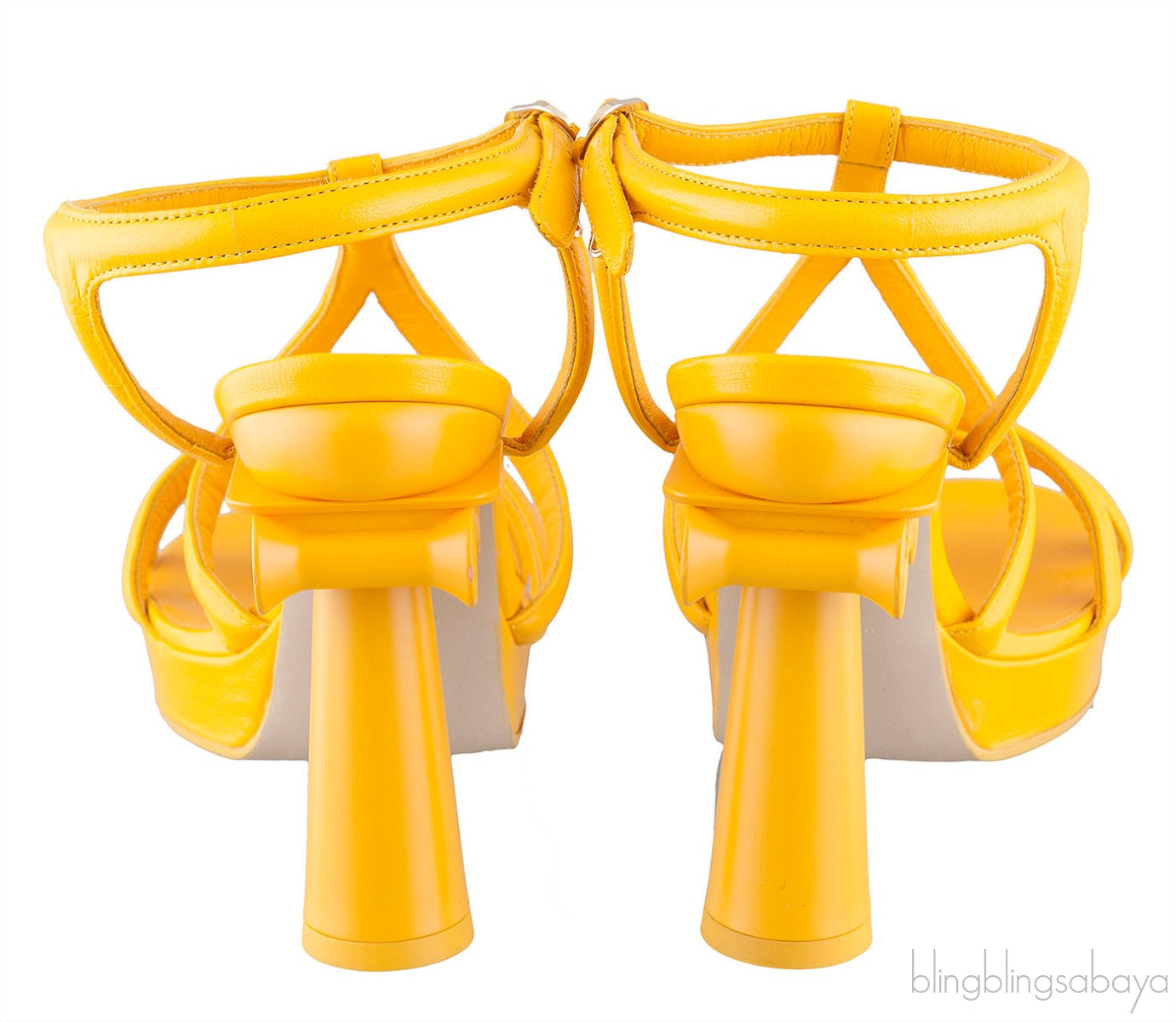 Parthenon Grecian Gladiator Column Heels Yellow