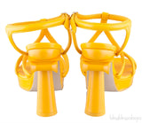 Parthenon Grecian Gladiator Column Heels Yellow
