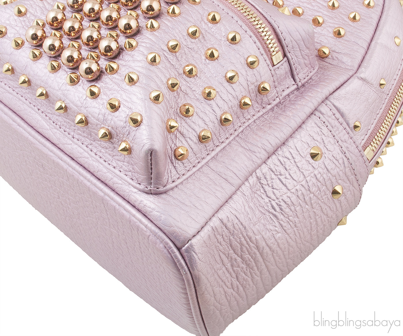 Pink Metallic Embellished Backpack