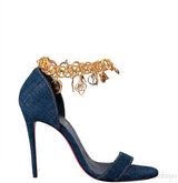Gourmi 100 Chain-embellished Denim Sandals
