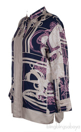 Multicolor Brides De Gala Silk Blouse