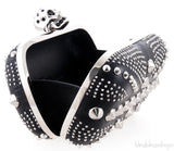 Skull Embellished Studded Box Clutch