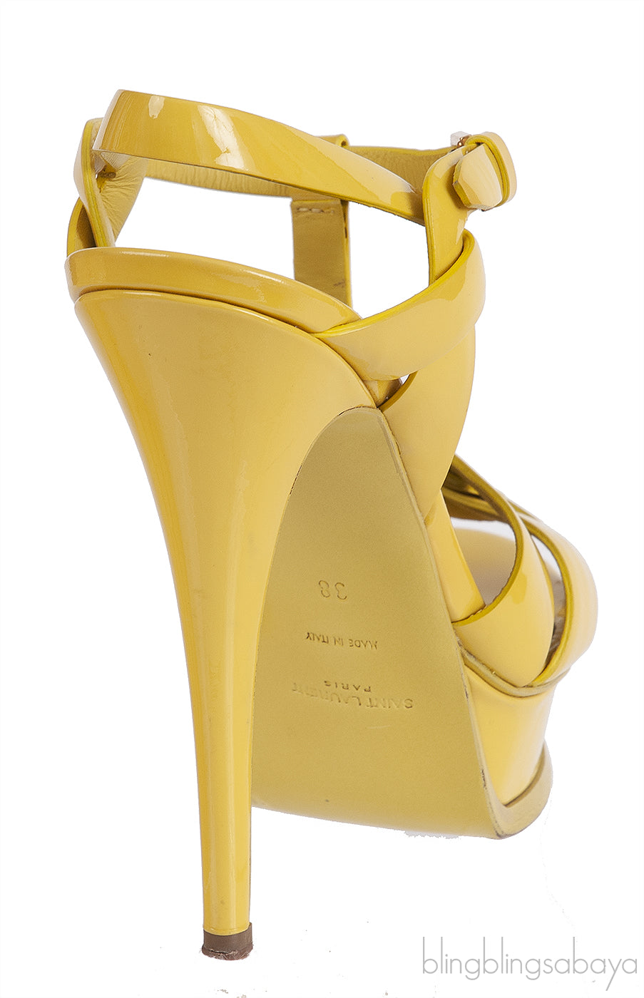 Yves Saint Laurent Patent Yellow Leather Tribute