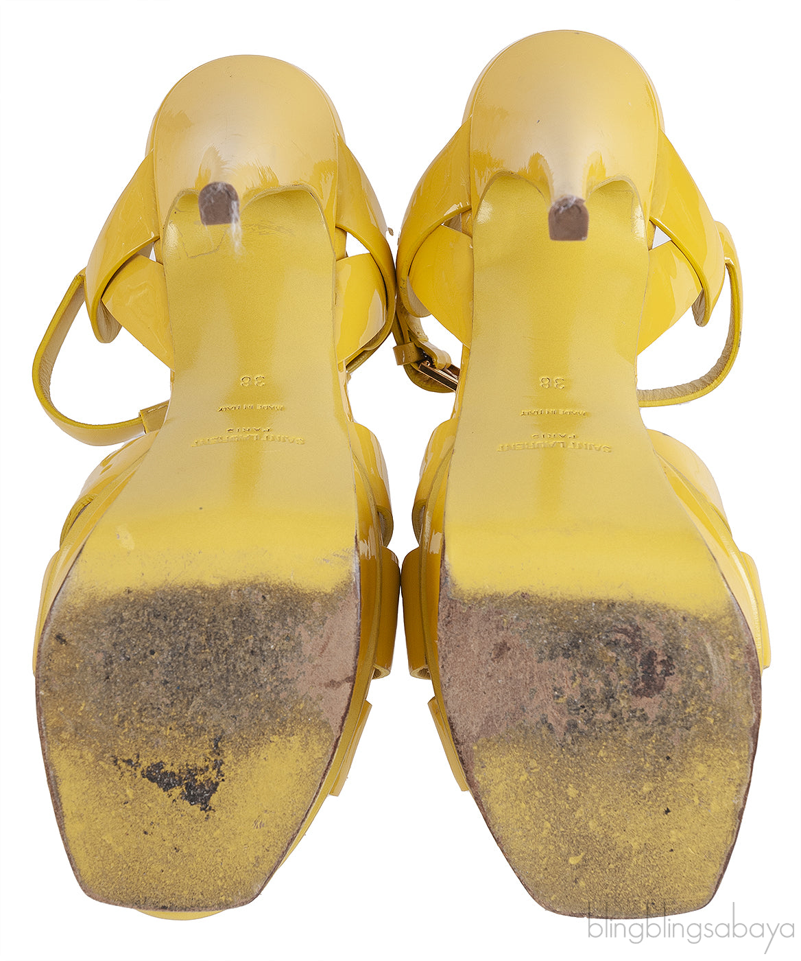 Yves Saint Laurent Patent Yellow Leather Tribute