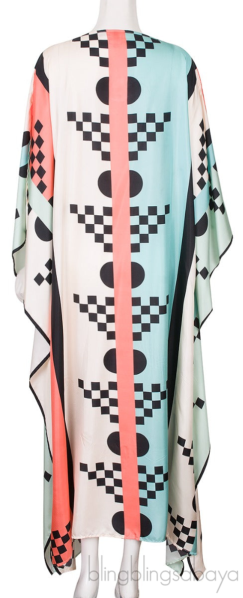 Pite Printed-Silk Kaftan Dress