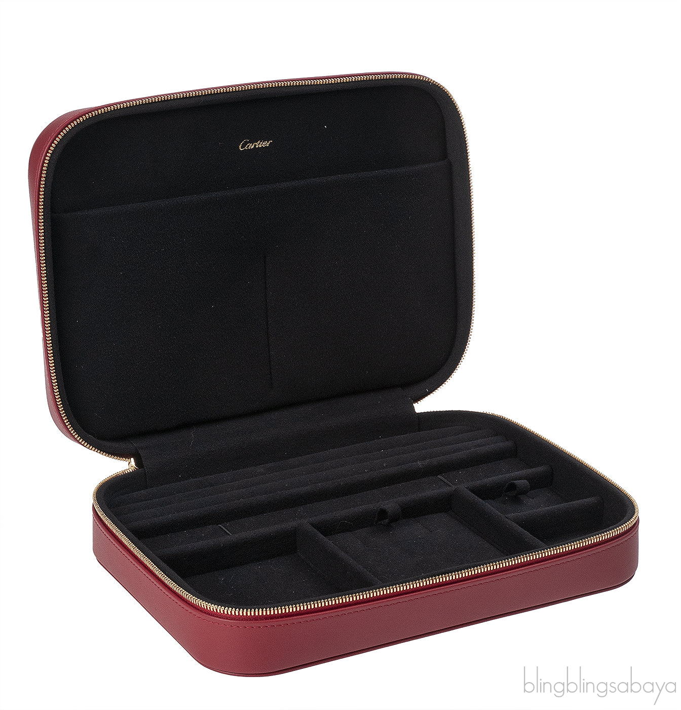 Cartier Travel Jewelery Box Leather Diabolo Red