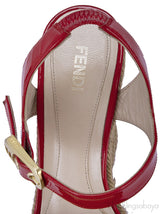 Red Patent Wedge Sandals