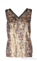 Metallic Gold CC Printed Top
