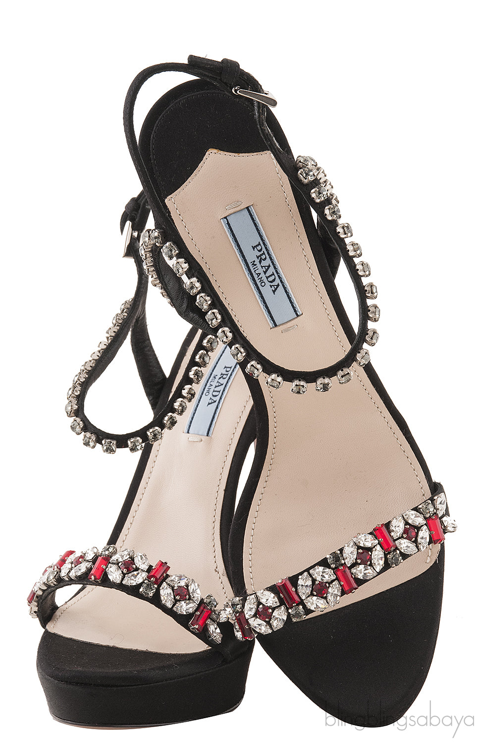 Jewel Embellished Black Sandals