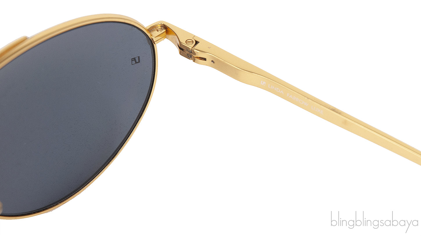 Linda Farrow LFL461 Black & Gold Aviator Sunglasses