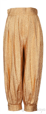 Metallic Gold Lurex Crepe Bloomer Pants