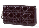 Dior Plum Cannage Patent Continental Wallet