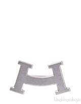 Hermes Smile H Mini Brooch Palladium