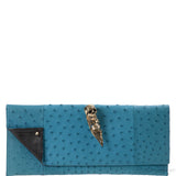 Maison Du Posh Ostrich Knuckle Ring Clutch