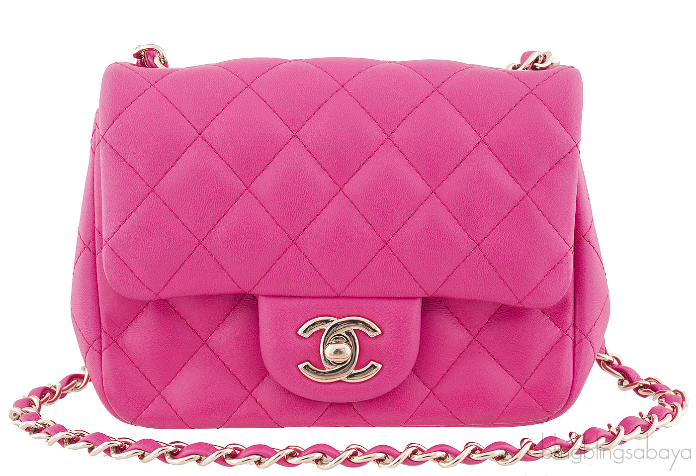 Fuchsia Quilted Mini Flap Bag