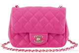 Fuchsia Quilted Mini Flap Bag