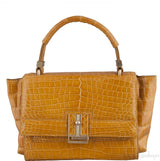Camel Brown Crocodile Handbag