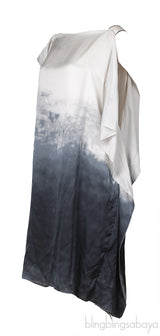 Bottega Veneta Gradient White Blue Grey Silk Dress