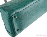 Green Ostrich Jade Handle Bag