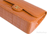 Classic Orange Crocodile Jumbo Flap Bag