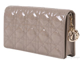 Lady Dior Pouch Warm Taupe Patent Cannage