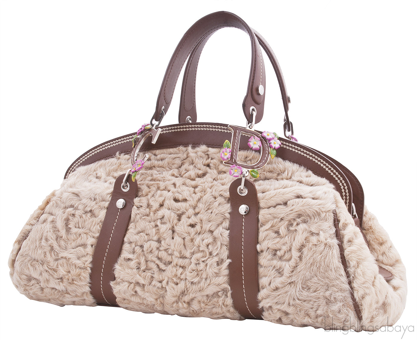 Persian Lamb Fur Satchel Handbag
