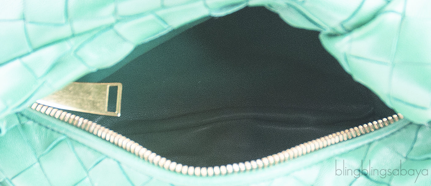 Green Jodie Mini Knotted Intrecciato Leather Tote