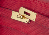 Kelly 32 Vintage Red Lizard Sellier