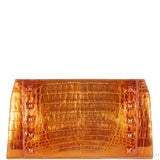 Nancy Gonzalez Orange Crocodile Studded Clutch