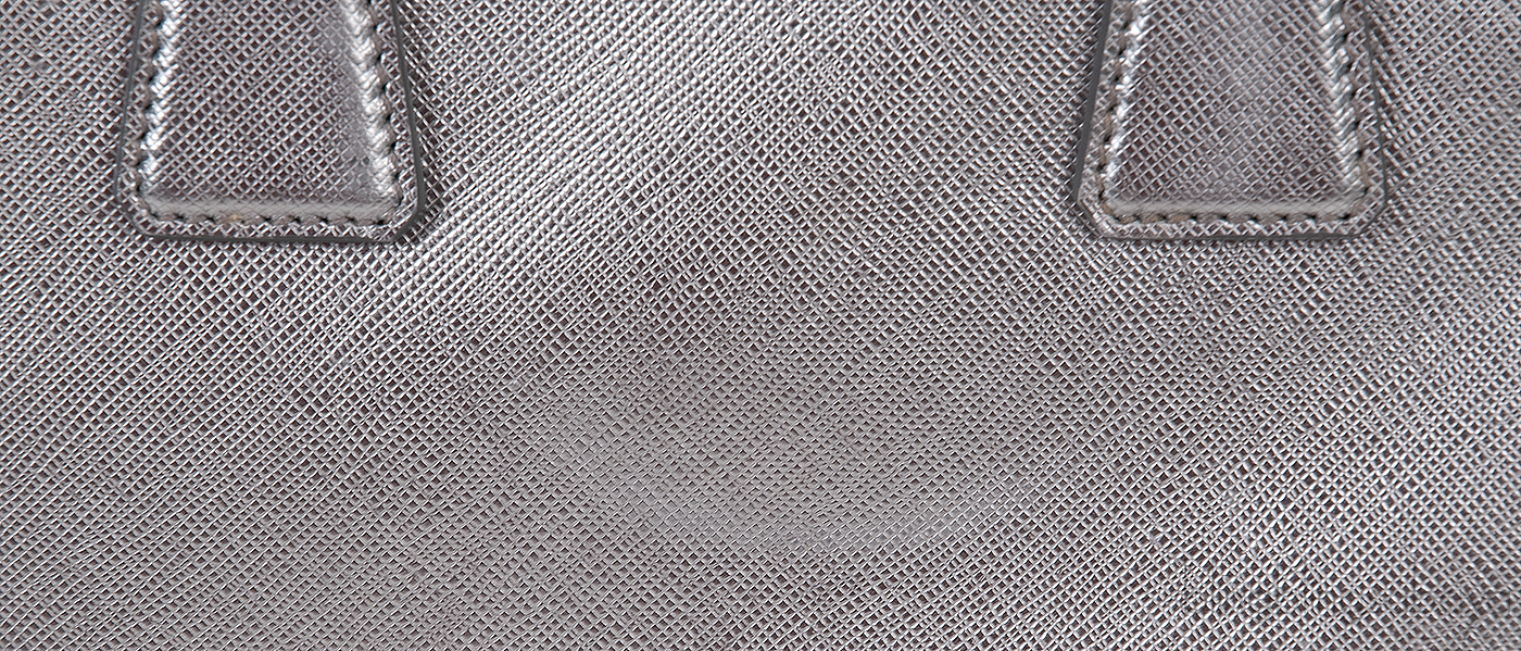 Silver Saffiano Promenade Top Handle Bag