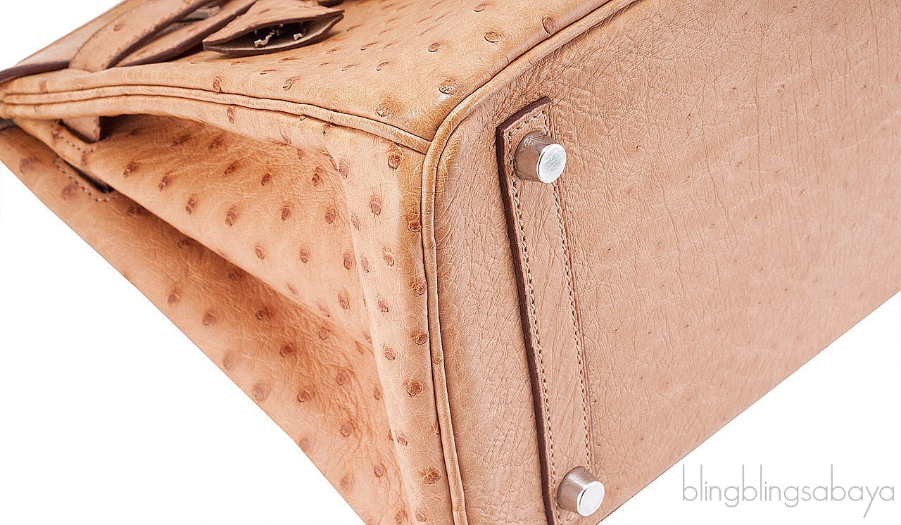 Birkin 30 Gold Ostrich PHW