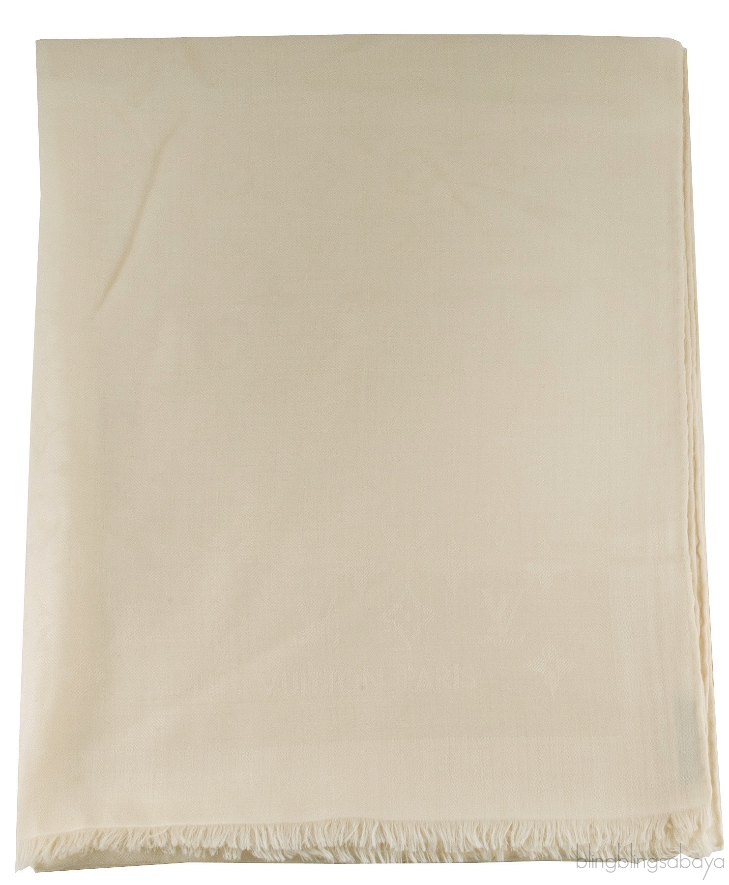 Monogram Beige Cashmere Shawl